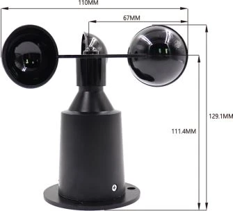 3-Penderia Kelajuan Angin Jenis Piala Dan Anemometer